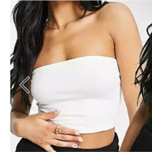 ASOS DESIGN | NEW White Ultimate Bandeau Strapless Tube Top Crop Women’s Size 6